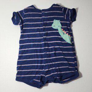 Carters Baby Boy Navy Blue One Piece Romper Button with Dinosaur Size 18 Months